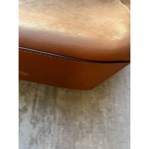 TORY BURCH York Buckle Tote Brown Saffiano Leather Carryall Shoulder Bag Classic - Picture 9 of 12